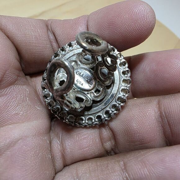 Vintage Ollipop USA Adjustable Fashion Designer Ornate Statement Cocktail Ring - Picture 6 of 12